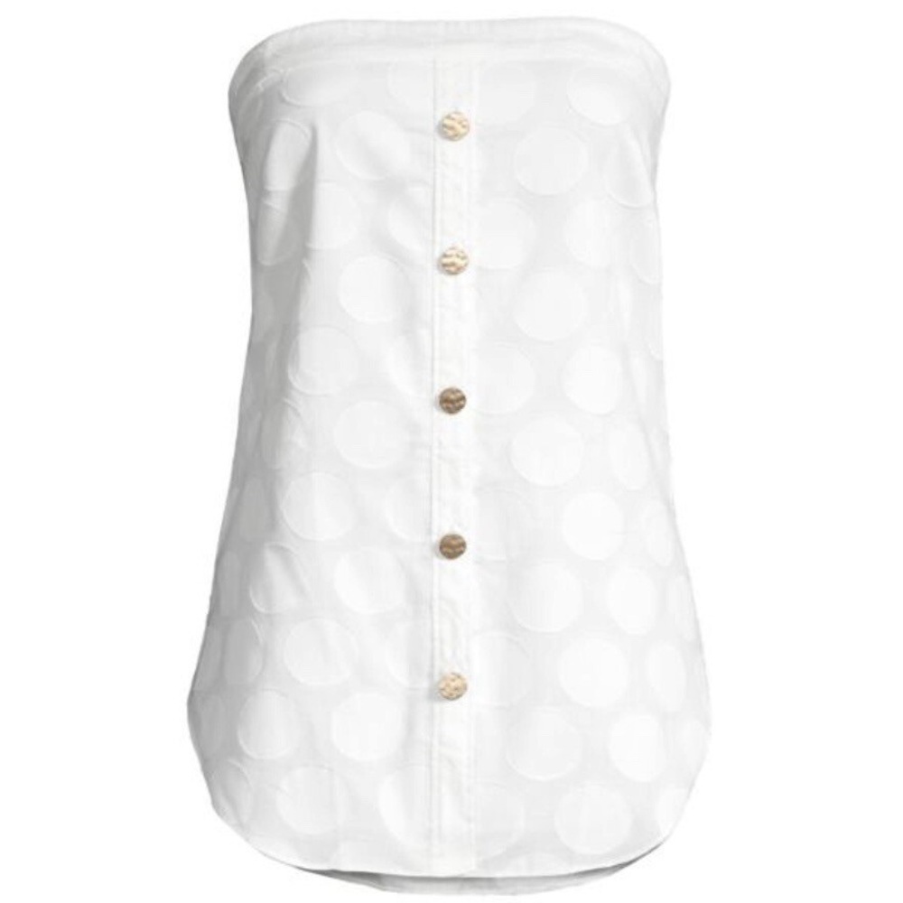 MILLY PENN GRAPHIC DOT CLIPPING SLEEVELESS TUBE TOP ✨